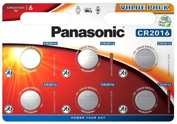 Panasonic Lithium Power 6x CR2016